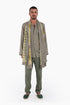 Scarf trimmed in contrast print cotton gauze.